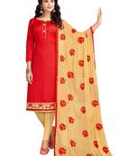 Red plain cotton salwar
