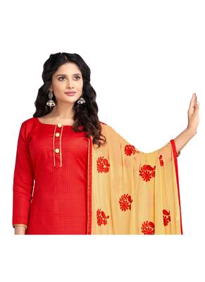 Red plain cotton salwar 2