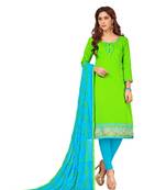 Green plain cotton salwar