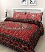 TEXSTYLERS 100% Cotton Queen Size Jaipuri Double Bedsheet With 2 Pillow Covers