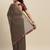 Brown plain pure chiffon saree with blouse