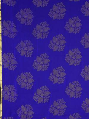 Multicolor printed georgette saree with blouse 5