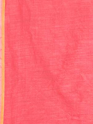 Peach embroidered chanderi saree with blouse 5