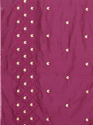 Purple woven chanderi saree with blouse 4