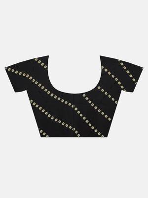 Black printed georgette saree with blouse 3