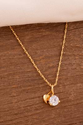  short chain with diamond pendant one gram gold 1
