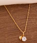  short chain with diamond pendant one gram gold