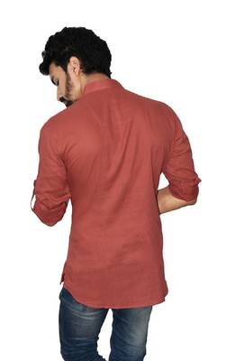 Maroon plain khadi men-kurtas 3