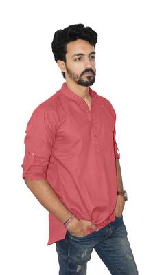 Brown plain khadi men-kurtas 3