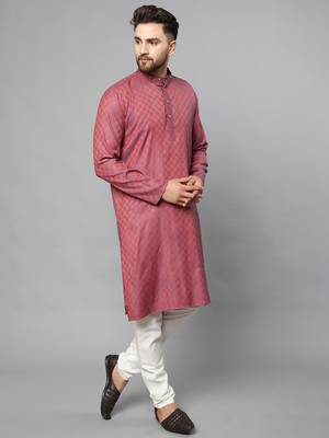 Red plain polyester kurta-sets 2