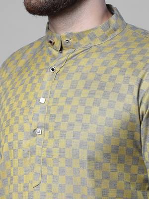 Mustard plain polyester kurta-sets 5
