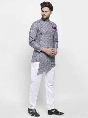 Blue printed cotton kurta-sets 2