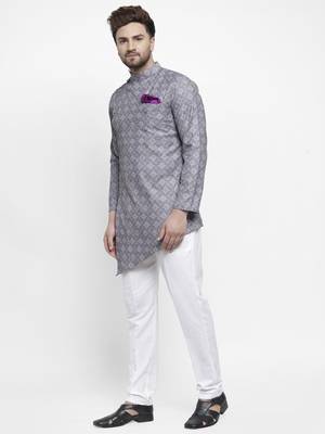 Blue printed cotton kurta-sets 3