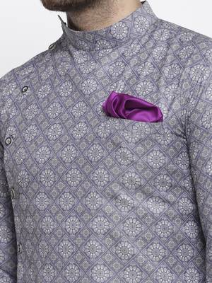 Blue printed cotton kurta-sets 5