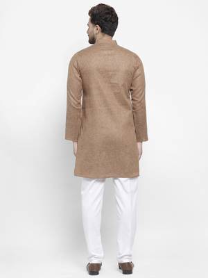 Brown plain cotton kurta-sets 4