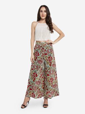 Multicolor printed cotton palazzo-pants 1