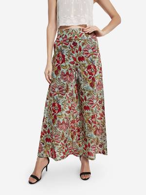 Multicolor printed cotton palazzo-pants 2