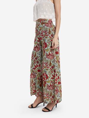 Multicolor printed cotton palazzo-pants 4