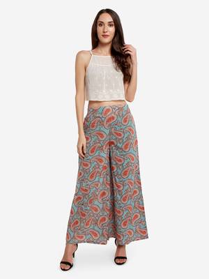 Multicolor printed cotton palazzo-pants 1