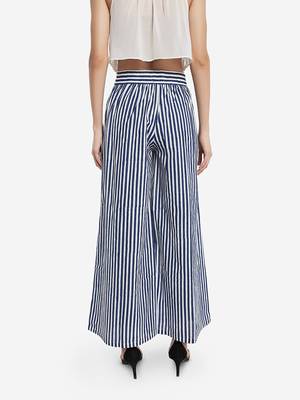 Blue printed cotton palazzo-pants 3