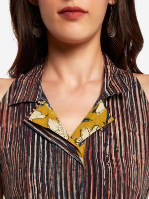Multicolor plain art silk long-kurtis 5