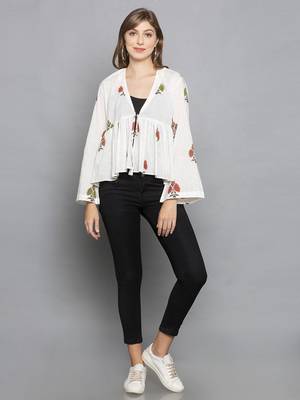 White printed cotton cotton-tops 1
