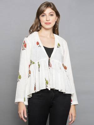 White printed cotton cotton-tops 2