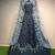 Navy-blue thread embroidery silk unstitched lehenga
