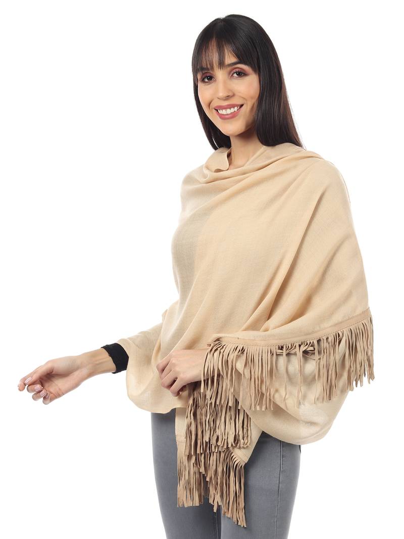 Wool stoles with Suede Tassel