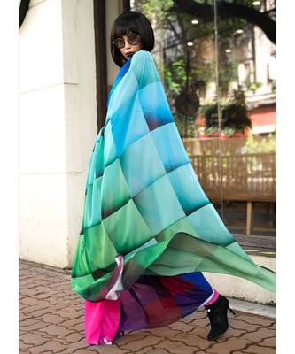 Galaxy Kaleidoscope georgette digital printed_sarees 1