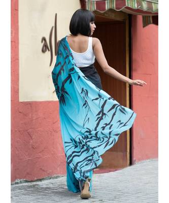Midnight Meadows georgette digital printed_sarees 3
