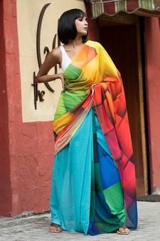 Sunshine Kaleidoscope georgette_sarees