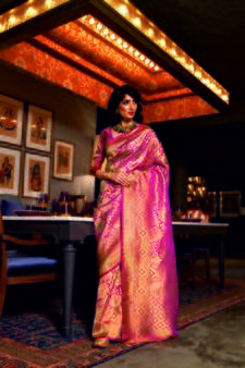 Aurima Nylon Silk Embroidered Saree For