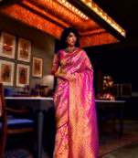 Aurima Nylon Silk Embroidered Saree For