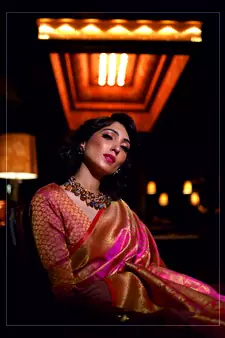 Aurima Nylon Silk Embroidered Saree For