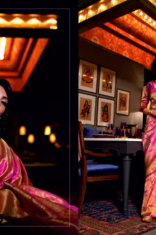 Aurima Nylon Silk Embroidered Saree For