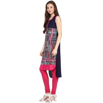 Multicolor plain viscose rayon ethnic-kurtis 3