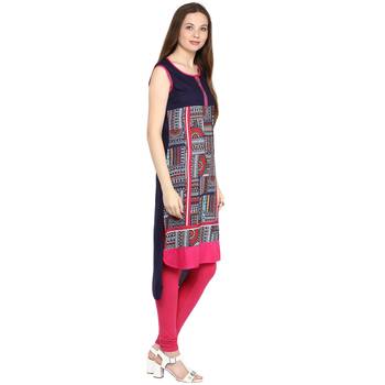 Multicolor plain viscose rayon ethnic-kurtis 4