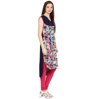 Multicolor plain viscose rayon ethnic-kurtis 4