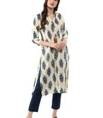 White plain cotton ethnic-kurtis