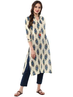 White plain cotton ethnic-kurtis 2