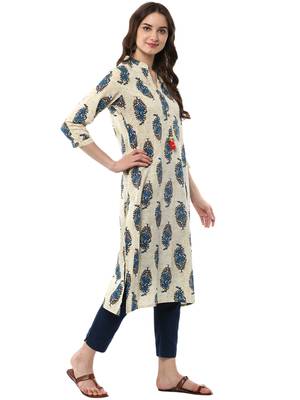 White plain cotton ethnic-kurtis 5