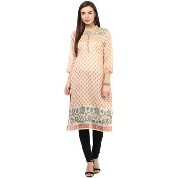 Pink plain cotton ethnic-kurtis 1