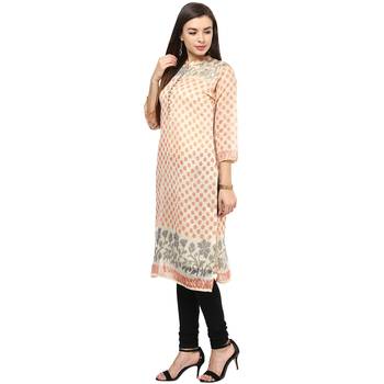 Pink plain cotton ethnic-kurtis 3