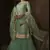Green sequins embroidered net sharara suit
