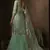 Green sequins embroidered net sharara suit