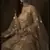 Beige sequins embroidered net sharara suit