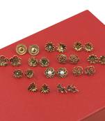 Party Wear Golden Oxidised Charm Studs Earring Girl Women Set of 12