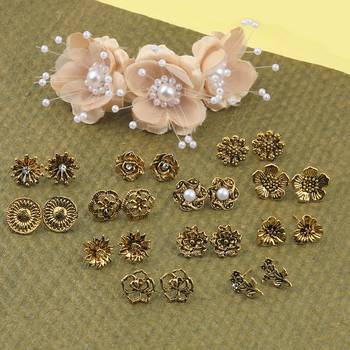 Party Wear Golden Oxidised Charm Studs Earring Girl Women Set of 12 2