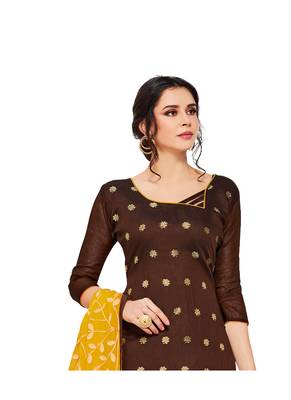 Brown jacquard banarasi silk salwar 2